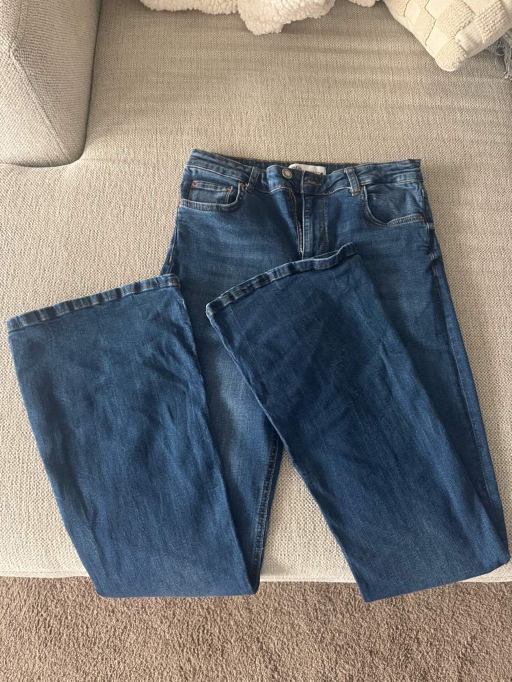 Zara Women's Dark Blue Bootcut Jeans